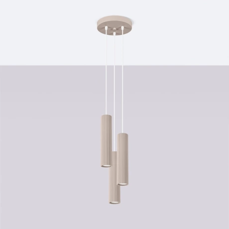 Pendant lamp KARBON 3P taupe