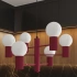 Chandelier HALO 6 burgundy