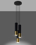 Ceiling Pendant Lamp LOOPEZ 3P black/gold + 3x LED Bulb GU-10 3000K Warm 7W 620lm