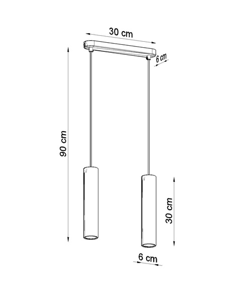 Hanging Lamp LINO 2 natural wood + 2x LED Bulb GU-10 3000K Warm 7W 620lm