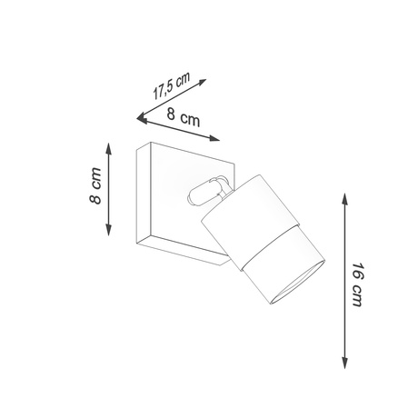 Wall lamp NERO black/gold + 1x LED bulb GU-10 4000K Cool White 7W 630lm