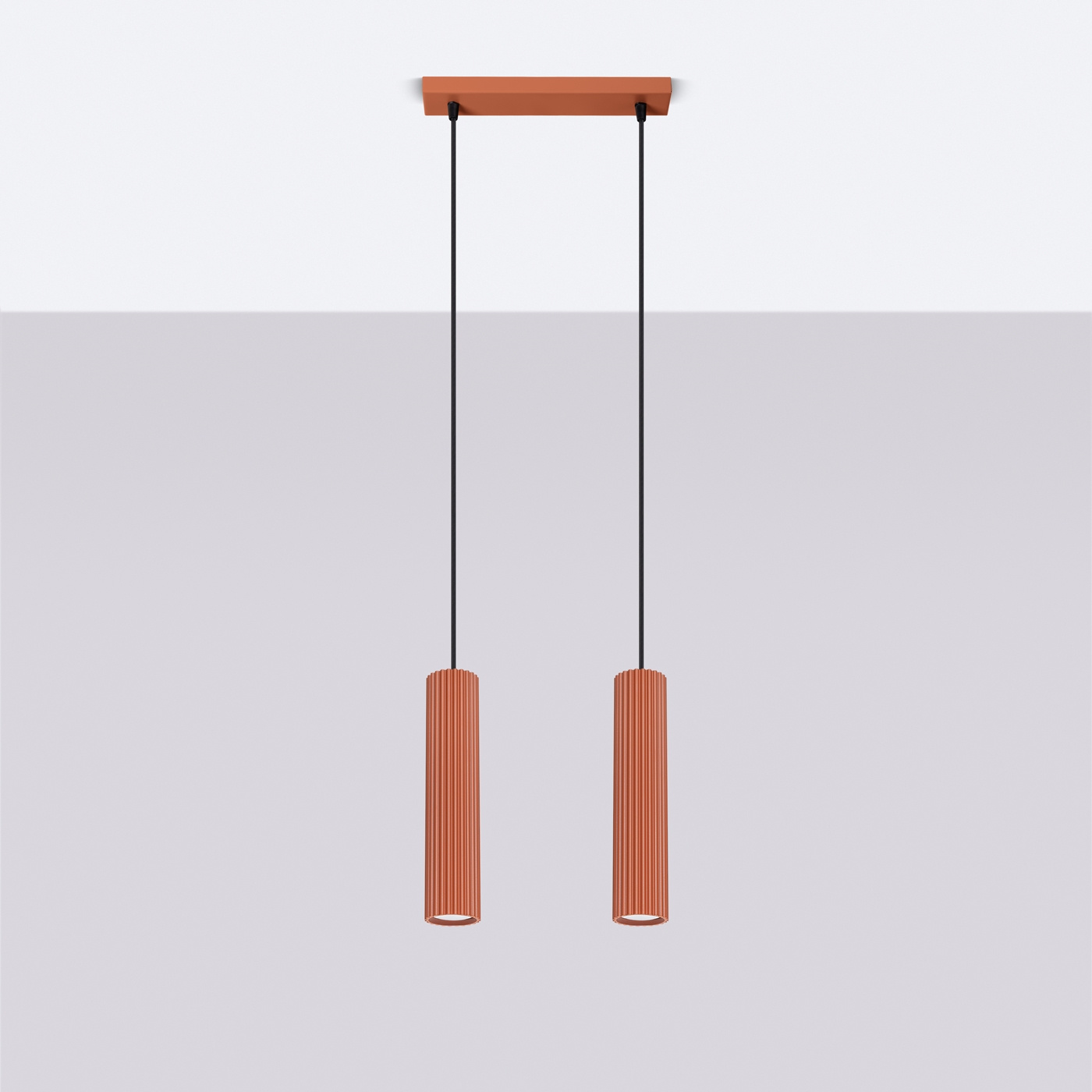 Pendant lamp KARBON 2 red ochre