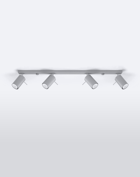 Ceiling lamp RING 4L Gray + 4x LED Bulb GU-10 4000K Cool White 7W 630lm