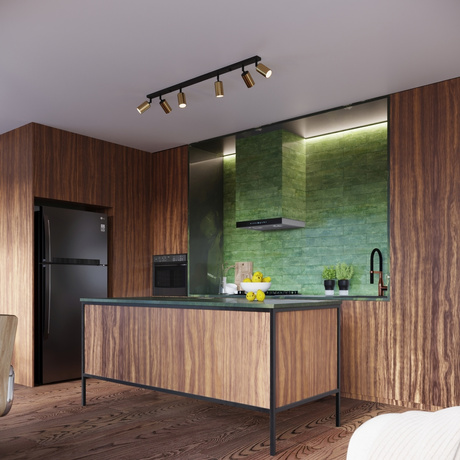 Desk lamp WINX black/gold + 1x LED bulb GU-10 3000K Warm 7W 510lm