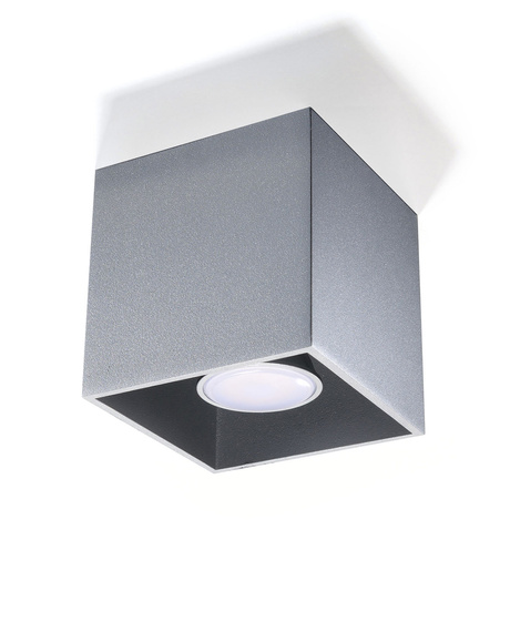 Ceiling lamp QUAD 1 gray + 1x LED Bulb GU-10 3000K Warm 7W 620lm