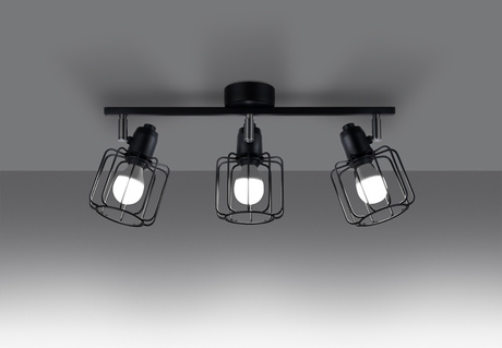 Ceiling lamp BELUCI 3 black + 3x LED Bulb E14 3000K Warm White 7.5W 620lm