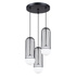 BRINA 3P black pendant lamp + 3x LED G9 4000K Cool White Bulb 4.5W 460lm
