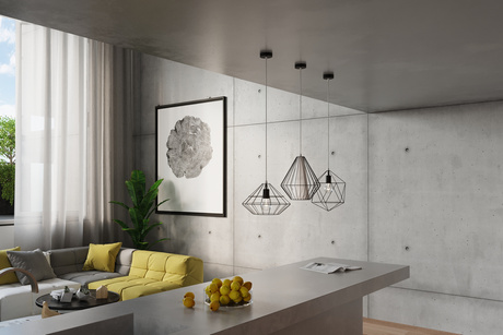 Pendant lamp DEMI black + 1x LED bulb E27 4000K Cool White 7.5W 650lm