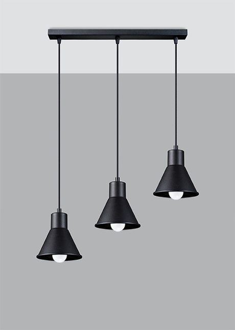 Pendant lamp TALEJA 3 black [E27] + 3x LED Bulb E27 3000K Warm 7.5W 620lm