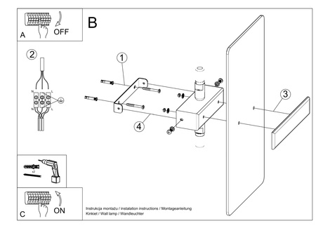 Wall lamp AZALIA 2 with 2 x LED bulbs G9 3000K Warm 4.5W 510lm