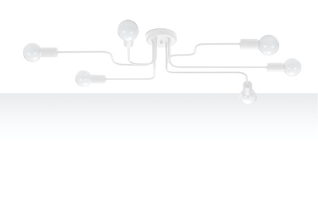 Chandelier HECTOR 6 white + 6x LED Bulb E27 3000K Warm 7.5W 620lm