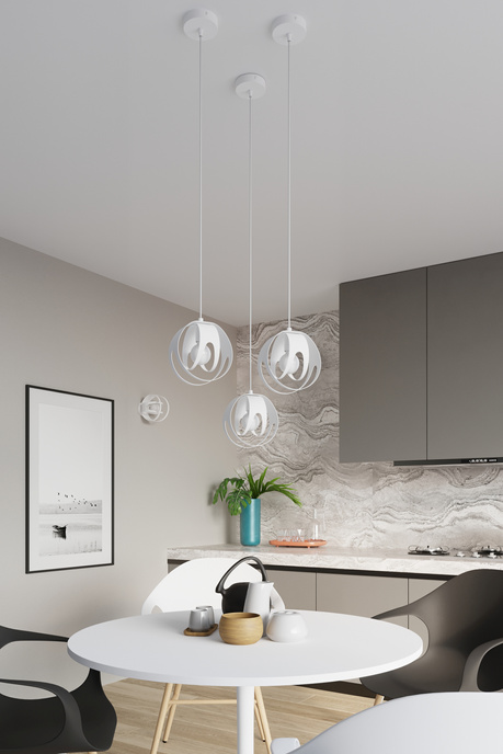 Ceiling light TULOS 3P white + 3x LED Bulb E27 4000K Cool White 7.5W 650lm