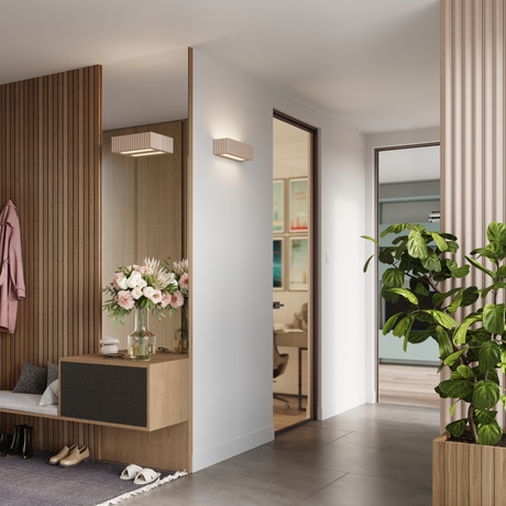 Wall lamp ceramic RIGATA taupe