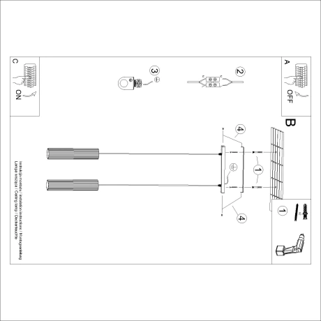 Pendant lamp KARBON 2 taupe