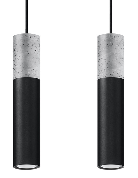 Ceiling hanging lamp BORGIO 2 black + 2x LED bulb GU-10 3000K Warm 7W 620lm