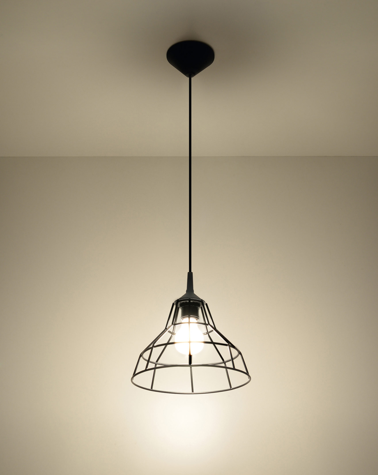 Ceiling pendant light ANATA in black + 1x LED Bulb E27 4000K Cool White 7.5W 650lm