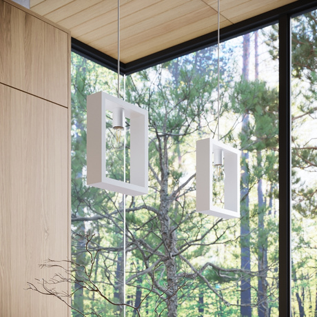 Pendant Lamp ARIES White + 1x LED Bulb E27 3000K 7W 760lm