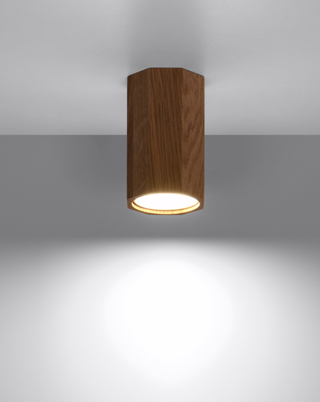 Ceiling lamp ZEKE 10 oak + 1x LED Bulb GU-10 4000K Cool White 7W 630lm