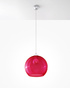 Hanging lamp BALL red + 1x LED Bulb E27 4000K Cool White 7.5W 650lm