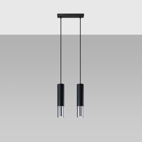 Pendant lamp LOOPEZ 2 black/chrome
