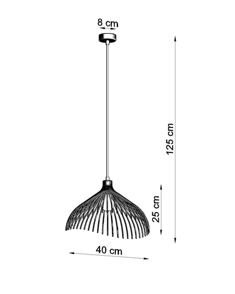 Ceiling pendant lamp UMB black + 1x LED Bulb E27 3000K Warm 7.5W 620lm
