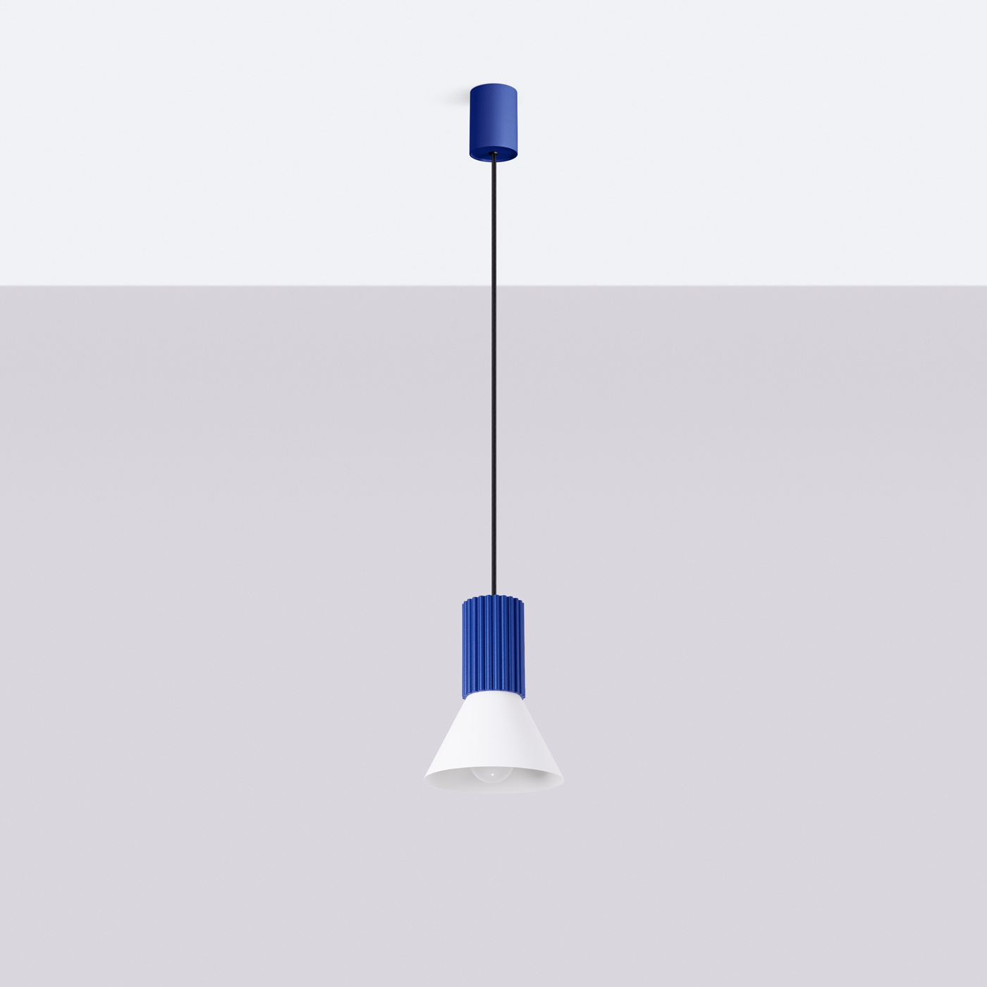 Pendant lamp ESTRIA 1 white/ultramarine