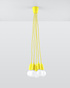Hanging lamp DIEGO 5 yellow + 5x LED Bulb E27 3000K Warm 7.5W 620lm
