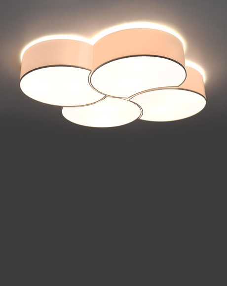 Ceiling lamp CIRCLE 4 white + 8x LED Bulb E27 4000K Cool White 7.5W 650lm