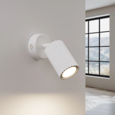 Wall lamp KARBON white with a switch