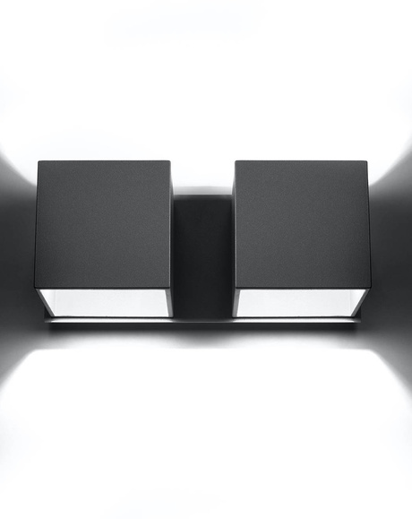 Wall lamp QUAD 2 grey + 2x LED Bulb G9 3000K Warm 4.5W 510lm