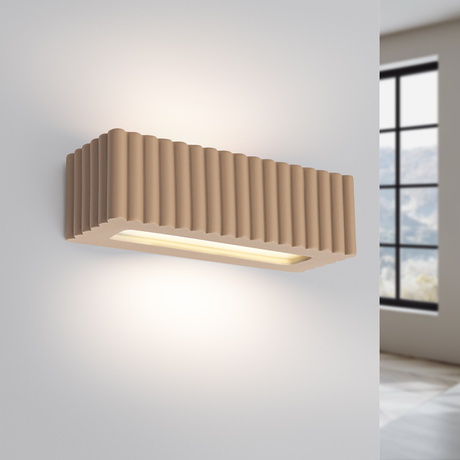 Wall lamp ceramic RIGATA taupe