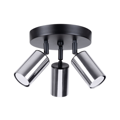 Ceiling lamp WINX 3P black/chrome + 3x LED Bulb GU-10 4000K Cool White 7W 530lm