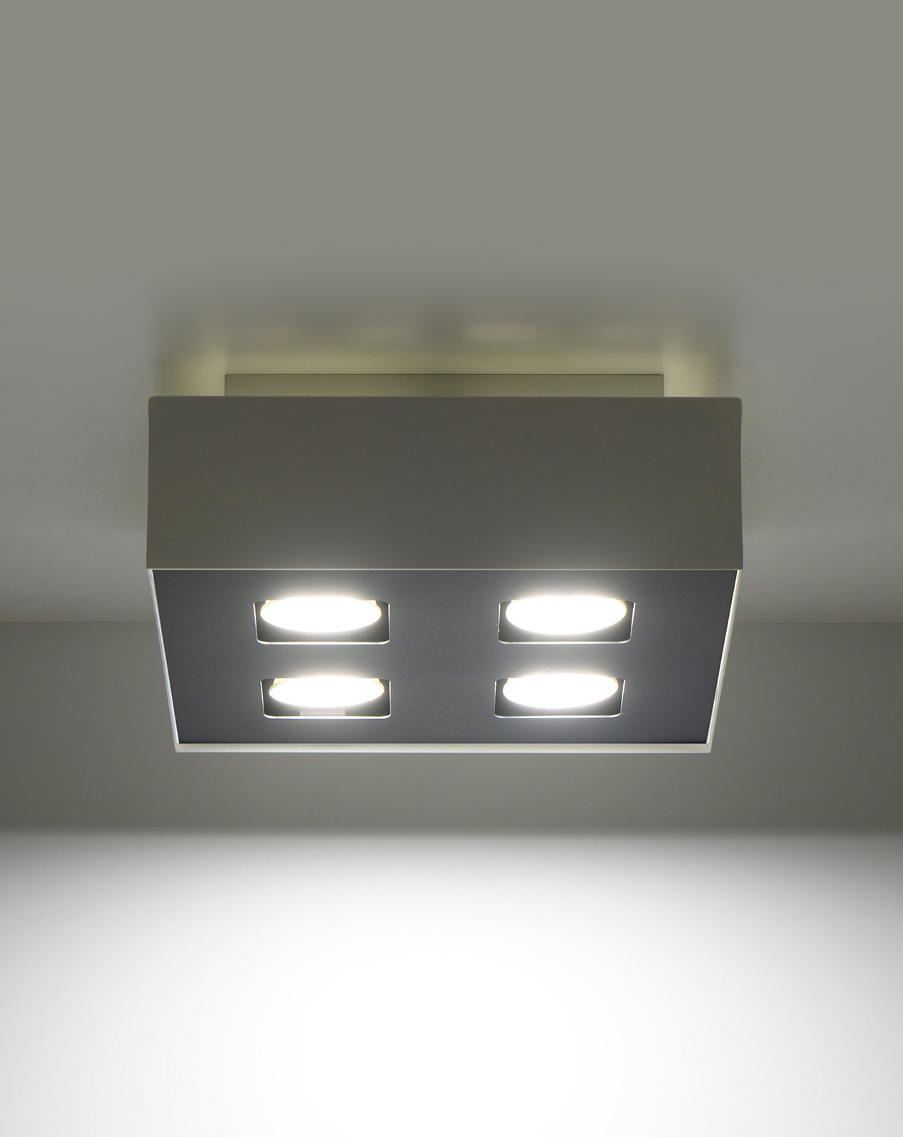 Ceiling lamp MONO 4 white + 4x LED Bulb GU-10 3000K Warm 7W 620lm