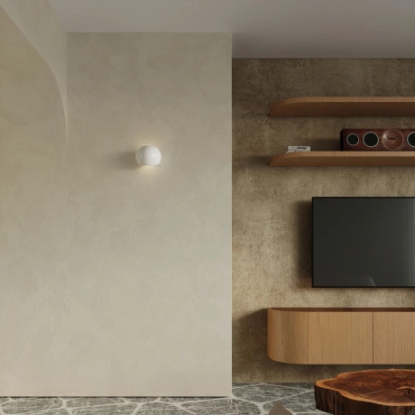 Varnished wall lamp GLOBE white gloss