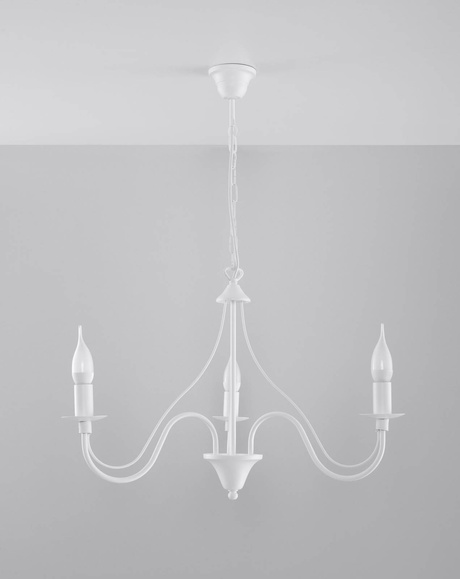 Chandelier MINERWA 3 white + 3x LED Bulb E14 4000K Cool White 7.5W 650lm