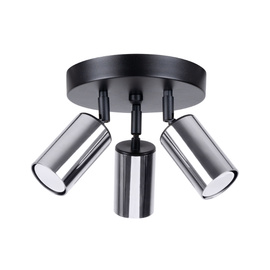 Ceiling lamp WINX 3P black/chrome + 3x LED Bulb GU-10 4000K Cool White 7W 530lm
