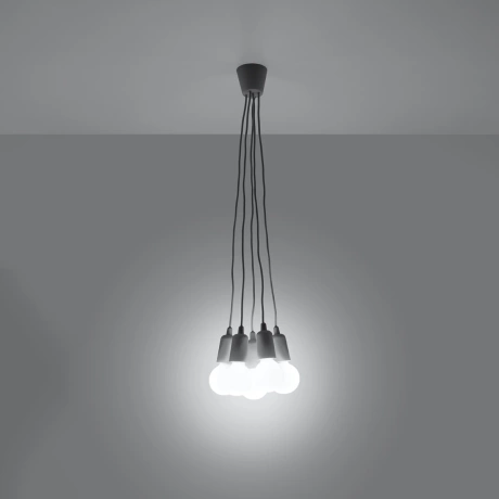 Pendant lamp DIEGO 5 grey