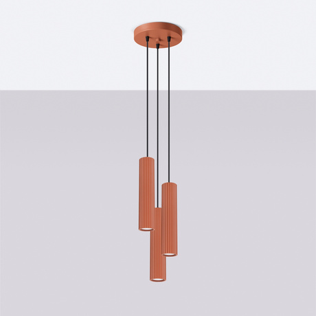 Pendant lamp KARBON 3P red ochre