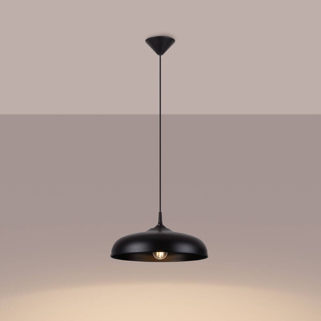 Pendant lamp GINA black +1x LED Bulb E27 3000K Warm 7.5W 620lm