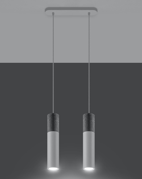 Ceiling pendant lamp BORGIO 2 white + 2x LED Bulb GU-10 3000K Warm 7W 620lm