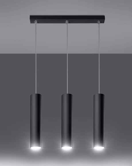 Pendant Lamp LAGOS 3 black + 3x LED Bulb GU-10 4000K Cool White 7W 630lm