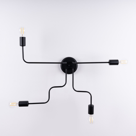 Chandelier VECTOR 4 black + 4X LED Bulb E27 3000K 7W 760lm