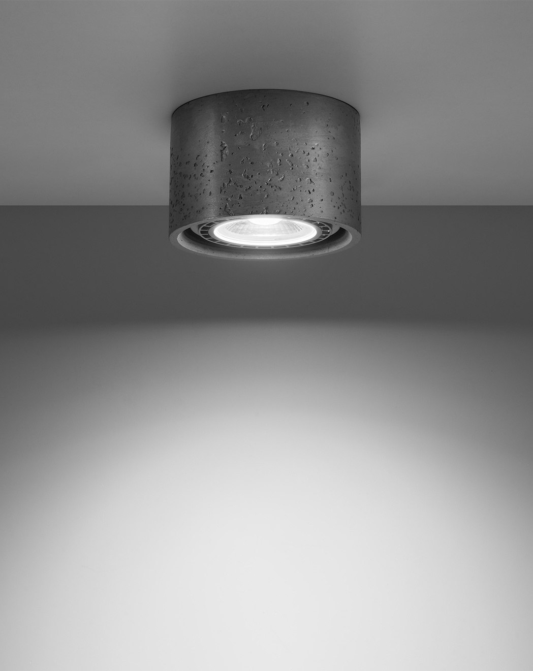 Ceiling lamp BASIC 1 concrete + 1x LED Bulb GU10 AR111 3000K WARM 12W 800lm