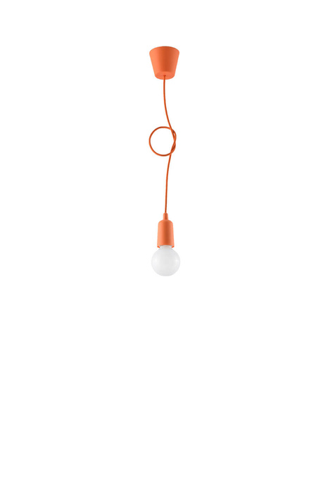 Hanging lamp DIEGO 1 in orange + 1x LED bulb E27 3000K Warm 7.5W 620lm