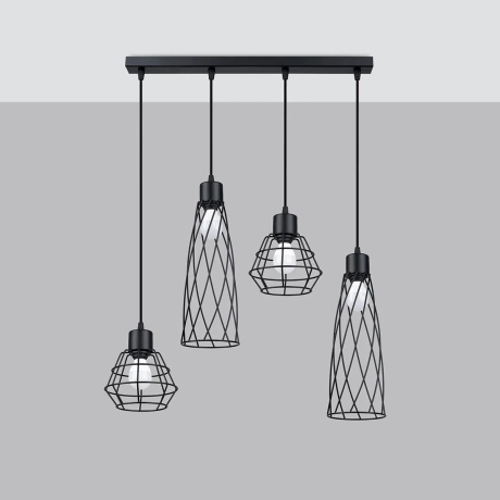 Pendant lamp SUBA 4L black