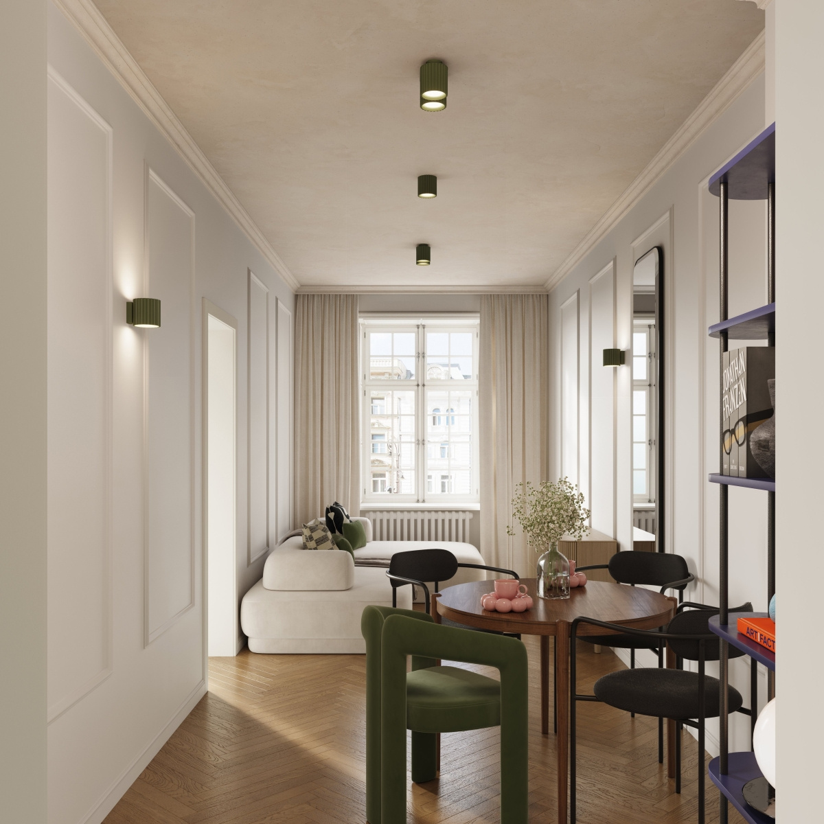 Ceiling lamp AURA 2 olive green GU10