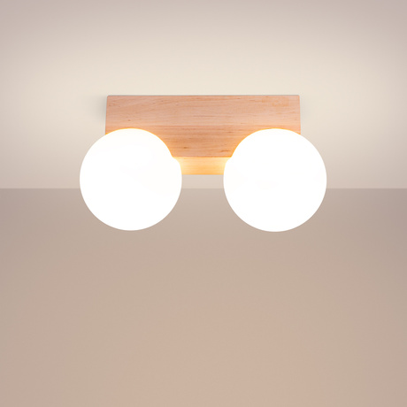 Ceiling lamp BULBO 2 natural wood
