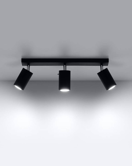 Ceiling lamp RING 3L black + 3x LED Bulb GU-10 4000K Cool White 7W 630lm