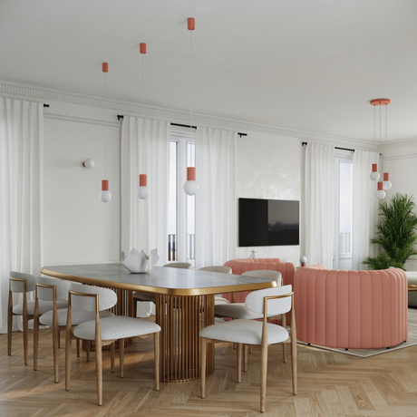 Pendant lamp HALO 3P peach