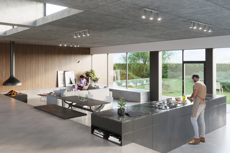 Ceiling lamp MERIDA 2 gray + 2x LED Bulb GU-10 4000K Cool White 7W 630lm